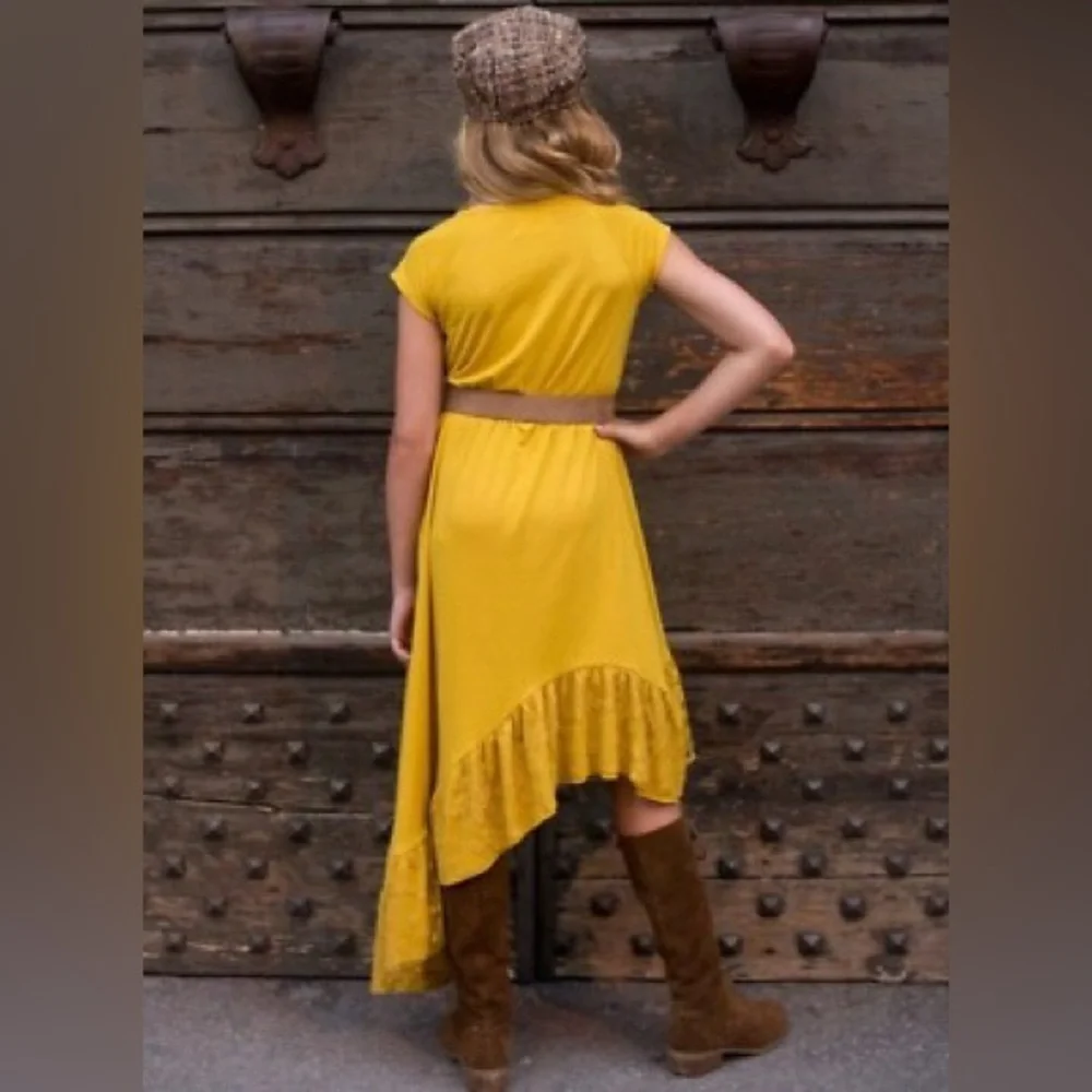 NWT Joyfolie Liza Dress Size 2 in Mustard Yellow Fall Autumn Lace‎